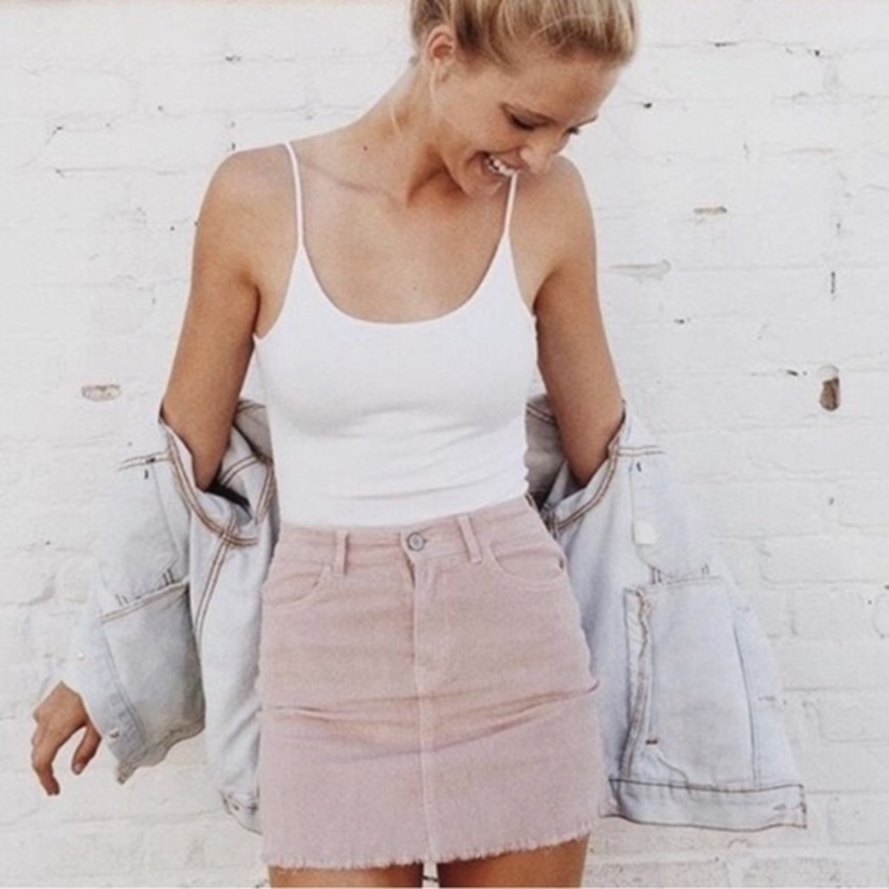 Pink Corduroy Skirt from Brandy Melville
